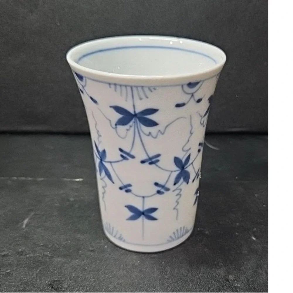Meissen Style White & Blue‎ Floral Cup, Vintage Pen Holder, Replacement Bud Vase